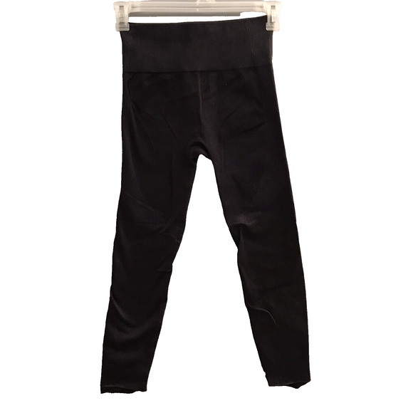 Joy Lab Women's Activewear Pants Compression Size L Black Ribbed Cropped - Picture 1 of 5